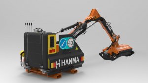 3D модель косилки мульчера манипуляторной на МТЗ 82