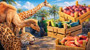 Овощи или фрукты?🥗А может мясо?🥩Чем питаются животные🐒Развивающие мультики про животных для детей