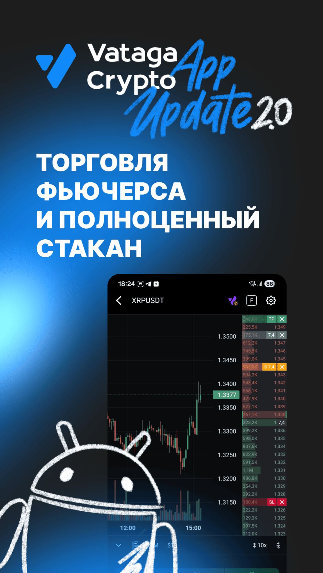Vataga 2.0 - мобильное приложение для трейдинга на Binance на Android