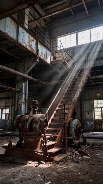 Заброшенный завод: свет сквозь ржавые механизмы #заброшенные #промышленность #фотография
