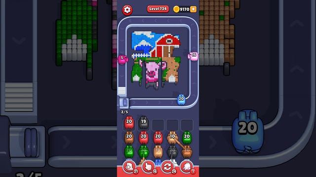 Прохождение 734 уровня Pixel Flow