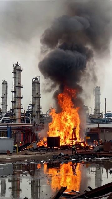 Горящий ад: трагедия на заводе #катастрофа #пожар #экология