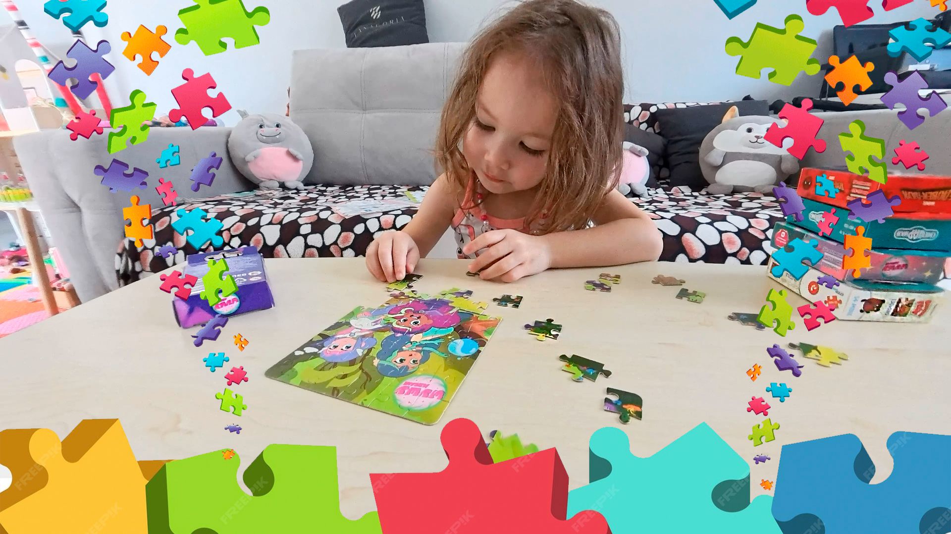 Алиса собирает пазлы