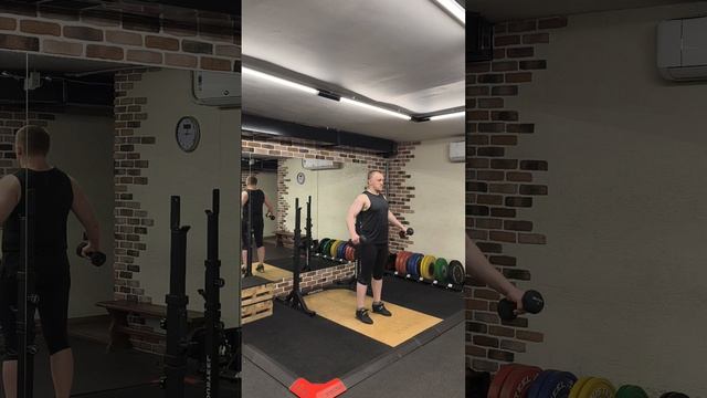 Отведение плеча с гантелями стоя