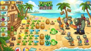 Зомби против растений 2 Plants vs Zombies PvZ Растения против Зомби ПвЗ Битва прохождение
