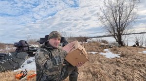 ПОДГОТОВКА К ВЕСЕННЕЙ ОХОТЕ. НА ДВУХ СНЕГОХОДАХ ПО ПОСЛЕДНЕМУ СНЕГУ.