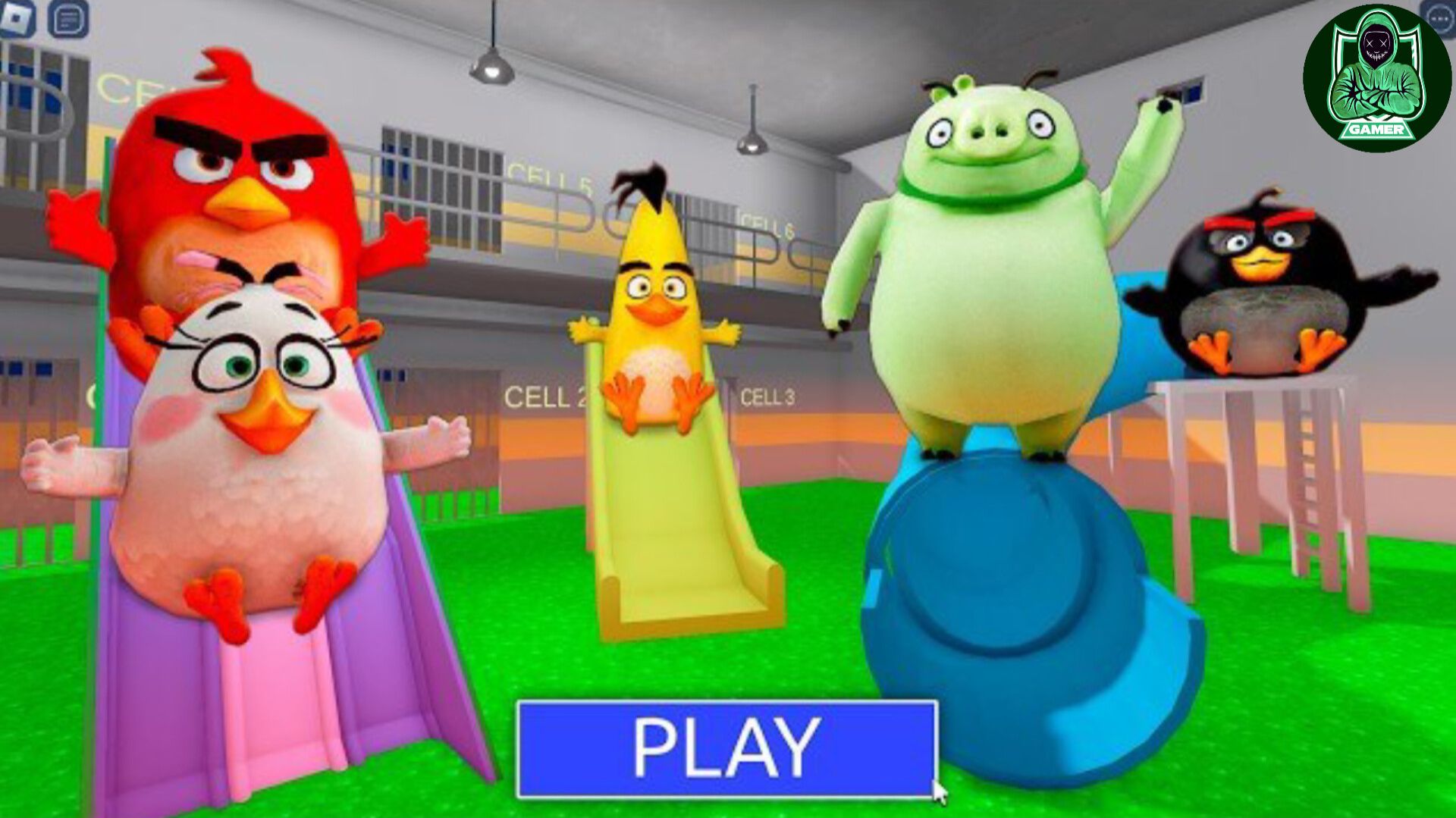 ANGRY BIRDS! в АКВАПАРКЕ TOXIC WATERPARK! БАРРИ СБЕЖАЛ ИЗ ТЮРЬМЫ! #роблокс #обби