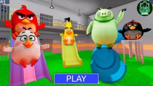 ANGRY BIRDS! в АКВАПАРКЕ TOXIC WATERPARK! БАРРИ СБЕЖАЛ ИЗ ТЮРЬМЫ! #роблокс #обби