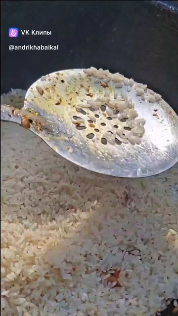 плов в казане накостре#плов