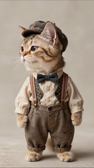 Очаровательный кот в костюме #кот #милота #мода
