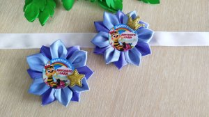 МК. Браслет и брошь для выпускников детского сада из атласной ленты 2.5 см