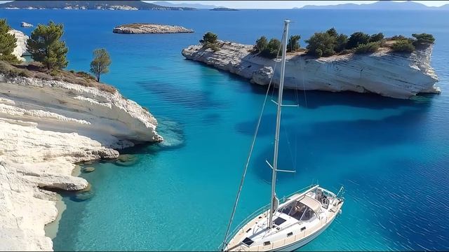 Mediterranean Sunset Sailing ｜ 2+ Hours of Deep Relaxing Music & Nostalgic Coastal Views 🌅🎶-(1080p