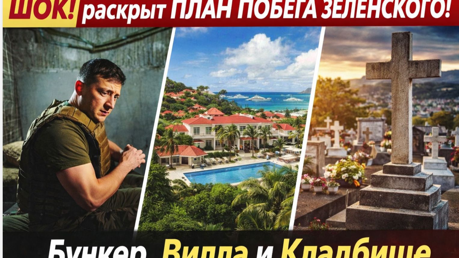 ШОК! раскрыт План ПОбега Зеленского !Бункер, вилла и кладбище