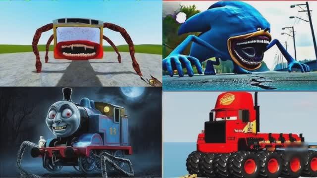 МУЛЬТИКИ ПРО МАШИНКИ 🚌 МОНСТР АВТОБУС против СОНИКА и ПАРОВОЗИКА ТОМАСА 🏎️ МОНСТР МАКВИН