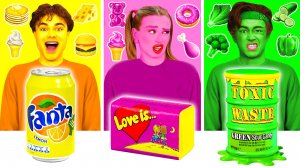 24 Часа Едим Еду Одного Цвета Челлендж | Безумная Кулинарная Битва от BaRaDa Challenge