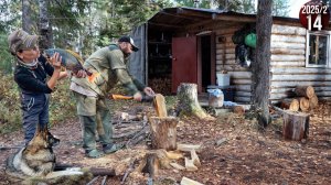 Жизнь вдали от цивилизации. Изба на берегу горной реки. Рыбалка и все прелести таёжной жизни. 14с
