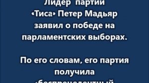 Лидер венгерской партии «Тиса» Петер Мадьяр заявил о победе на парламентских выборах