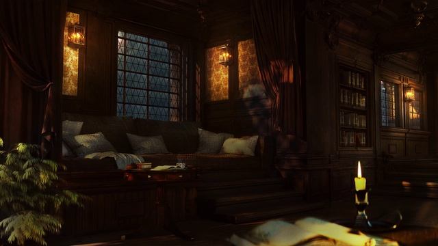 Шум дождя с громом - дождь в окно, чтобы поспать, почитать и расслабиться