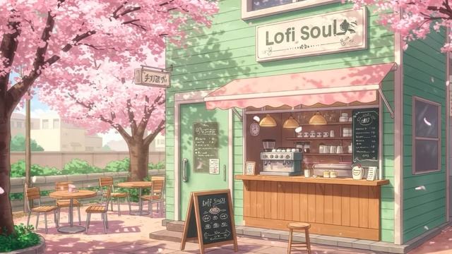 🌸 давай выпьем кофе в сакуровом кафе? 🌸 Атмосфера для учёбы и кофе ☕☕ [lofi]