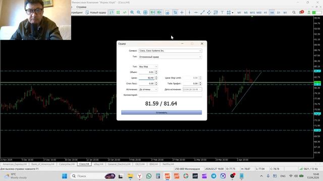 Трейдинг и инвестиции Обзор рынка акций 13-04-2026 AXP BAC CAT CSCO EBAY GE GILD IMB NFLX