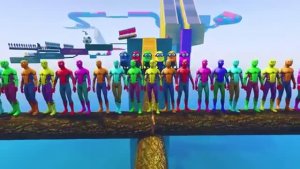 Человек-паук спасает Бэтмена против железного человека