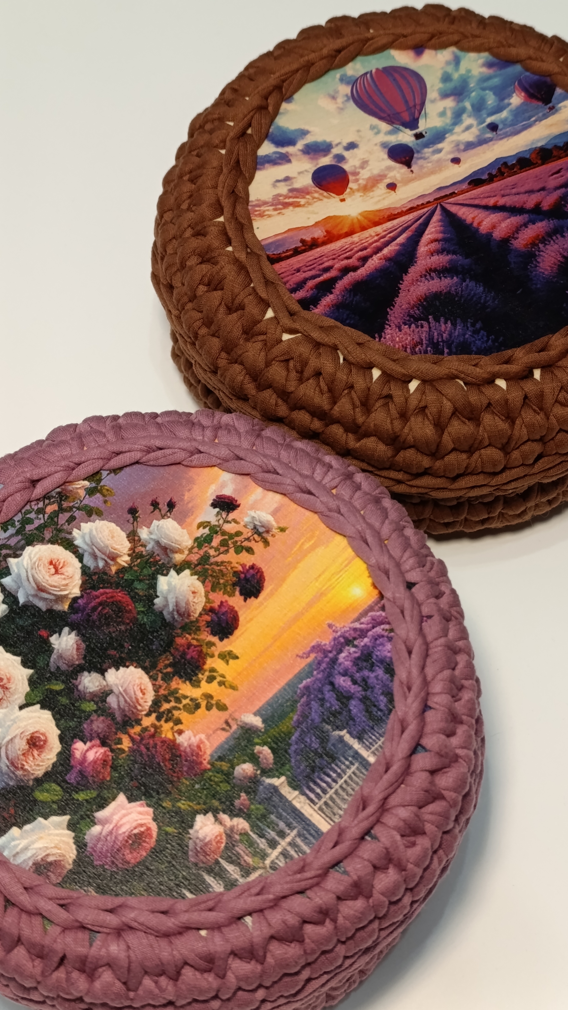 Шкатулки из трикотажной пряжи