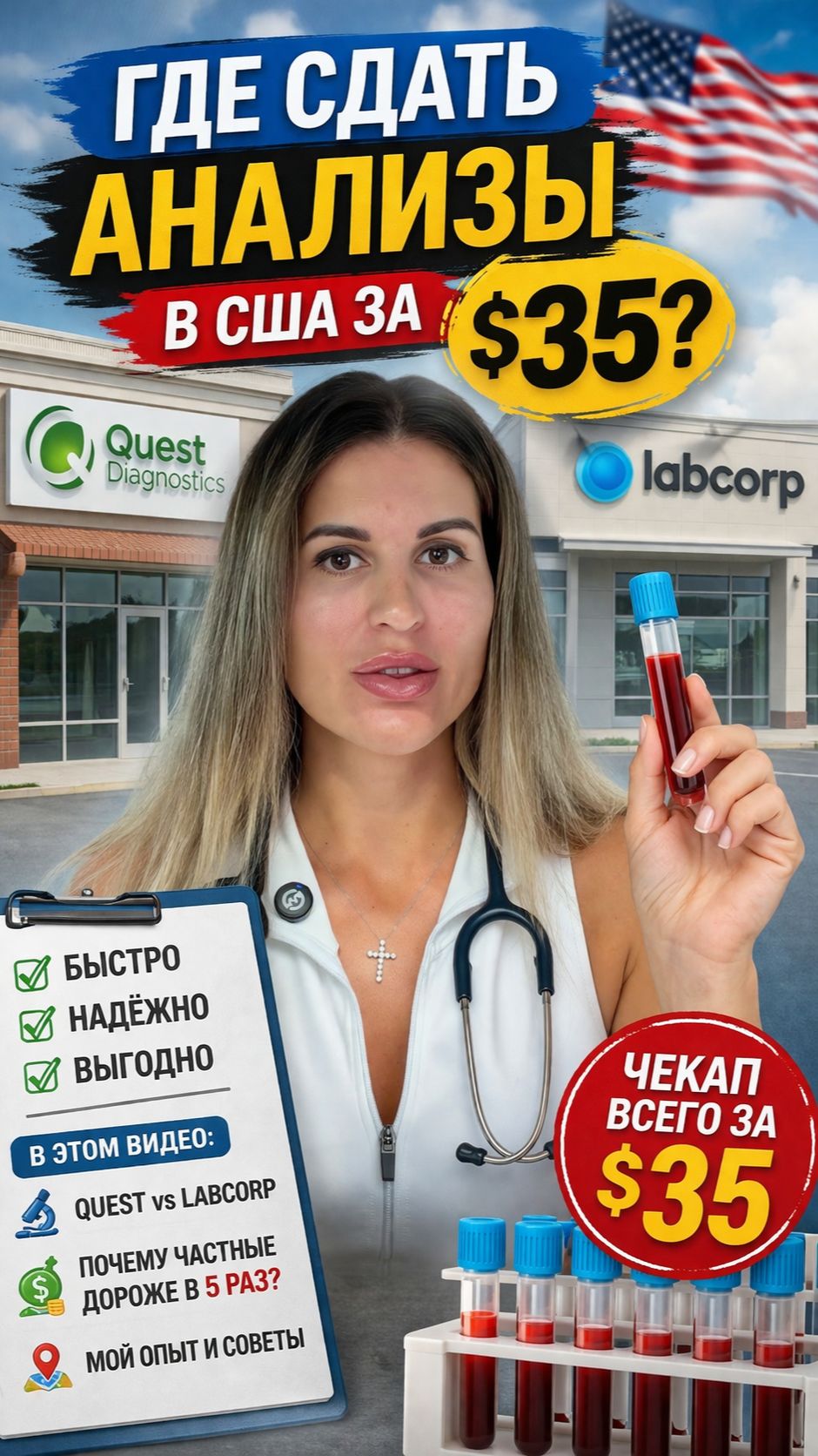 Где сдать анализы в США за $35