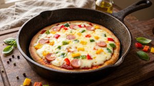 Пицца на сковороде, очень просто [без духовки и без дрожжей]