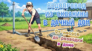 Летний водопровод из скважины в дачный дом. От насоса в скважине до разводки труб в доме.