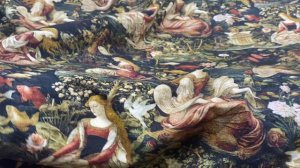 Трикотаж чёрного цвета с принтом русалки  38180