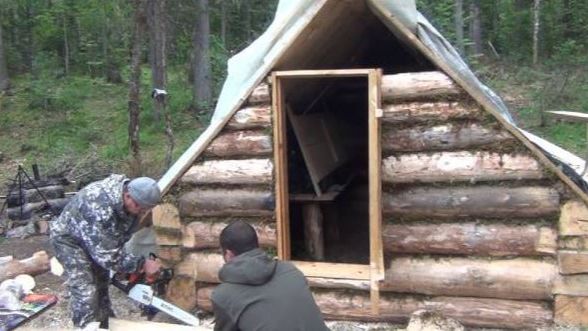 Охота и Рыбалка Строим ИЗБУ Жизнь ОТШЕЛЬНИКА в ДЕВСТВЕННОЙ ТАЙГЕ Рыбалка 25 Сухопит 5авг Изба Сибирь