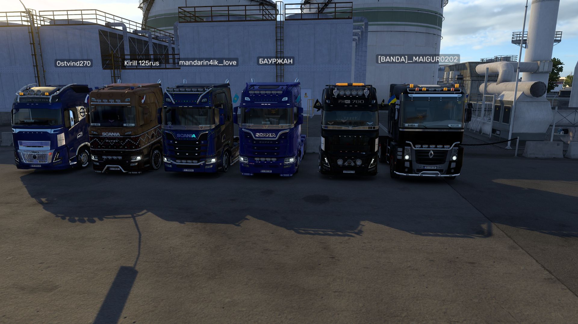 Euro Truck Simulator 2 Конвой c Mandarin4ik_love Volvo FH 6 Aero мой железный монстр.