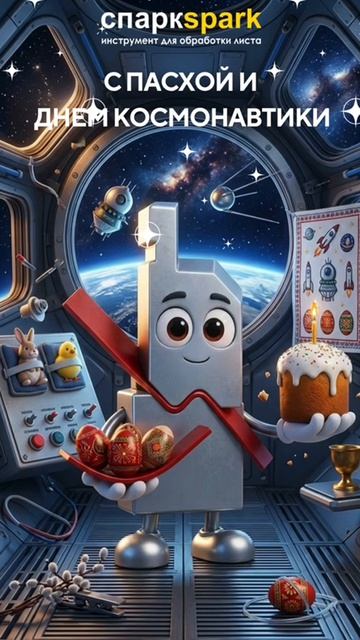 С наступившими праздниками, друзья! С Пасхой и Днём космонавтики!