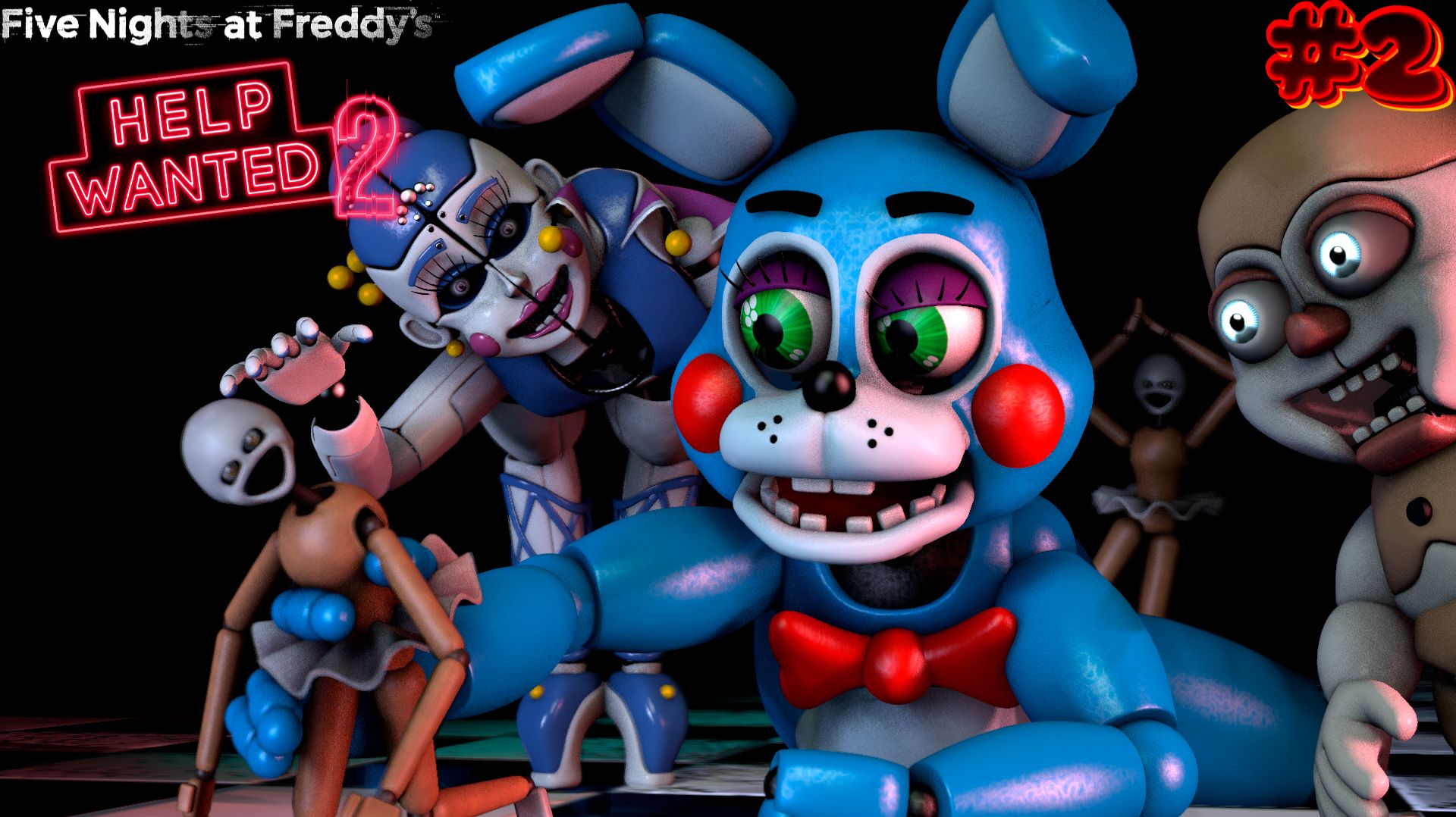 [FNAF HW 2] Баллора и Минирины заставили страдать Той Бонни во FNAF Help Wanted 2 #2