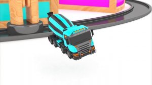 Детские цвета с уличными транспортными средствами, цвета автомобилей, парковка транспортных средств