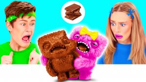Челлендж. Шоколадная Еда vs Настоящая еда | Удивительные Лайфхаки и Хитрости от BaRaDa Challenge