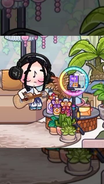 арина играет на гитаре