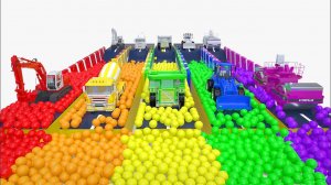 Сборка строительной техники сюрприз футбольный мяч Изучение цветов для детей Игрушечные машинки