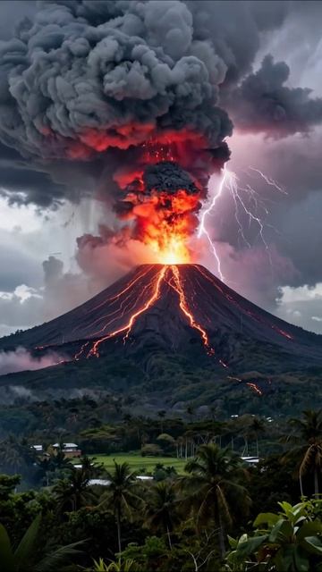 Вулканическое извержение: силы природы в действии #вулкан #извержение #природа