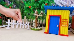 18 минут удовлетворяющих с диорамой Build Cow Farm | Уход за коровьими палочками | Ферма для скота |