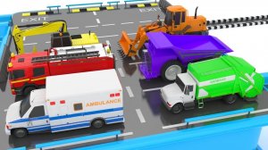 Детские цвета с уличными транспортными средствами детские машинки видеоролики о парковке автомобилей