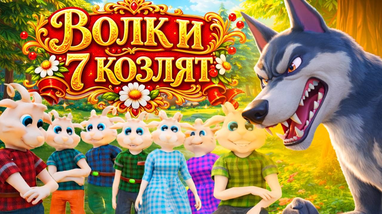 Волк и семеро козлят🐺🐐Мультфильм по мотивам русской народной сказки