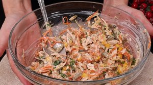 Заменит любой ужин! Самый сочный и нежный салат с курицей и кукурузой!