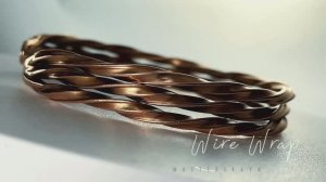 Кафф-браслет медный  Ручная работа WireWrap