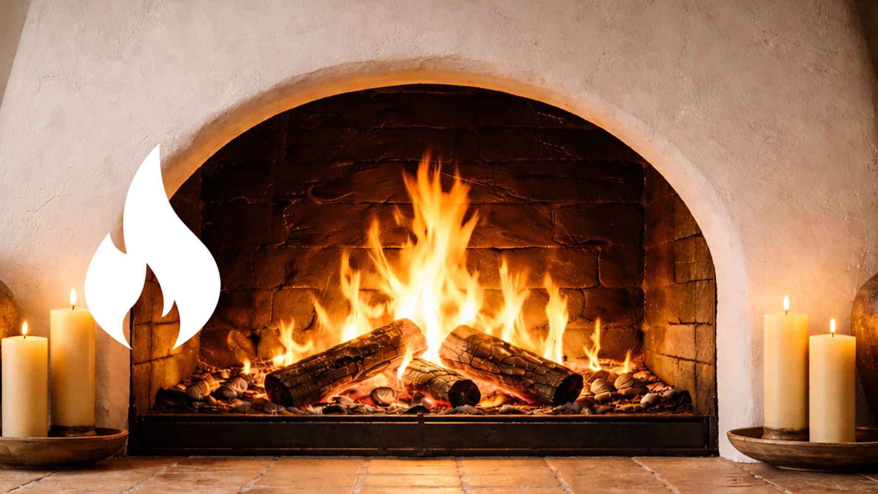 камин 4 часа • средиземноморский огонь • для сна и отдыха 🔥• фоновое видео • без музыки