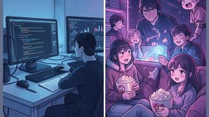 Виталя смотрит аниме