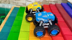 Мультики про машинки для детей. Мультики для мальчиков. Машинки падают в воду.