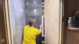 Монтаж ПВХ панелей на стену санузла, плитка на пол