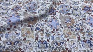 Трикотаж  пудрового цвета с принтом цветы 38163