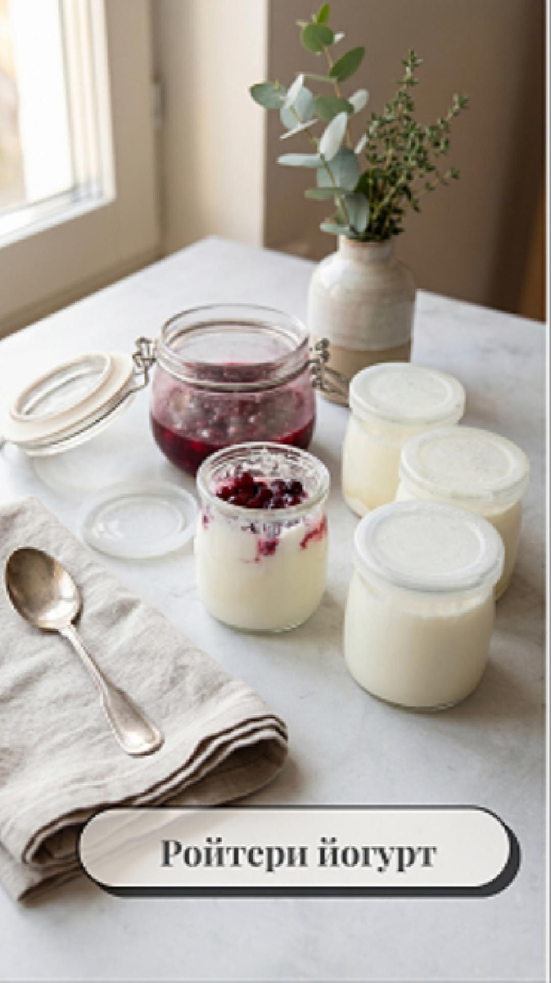 Йогурт на сливках с L. Reuteri — простой домашний рецепт #reuteri #shorts